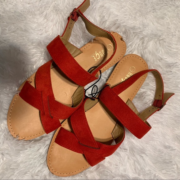 🆕Rouge Helium Red Women Crisscrossed Front Sandal - Picture 7 of 16